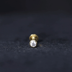 Dainty Moissanite Conch Cartilage Earring in Bezel Setting