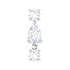 Certified Moissanite 3 Stone Tragus Earring