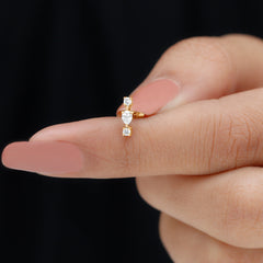 Certified Moissanite 3 Stone Tragus Earring