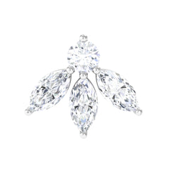 Certified Moissanite Leaf Piercing Earring
