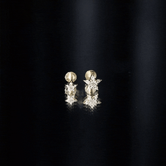 Moissanite Star Earring for Helix Piercing