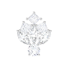 Moissanite Cluster Earring for Upper Lobe Piercing