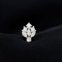 Moissanite Cluster Earring for Upper Lobe Piercing