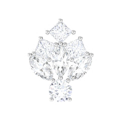 Moissanite Cluster Earring for Upper Lobe Piercing