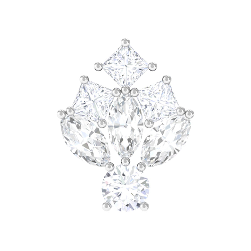 Moissanite Cluster Earring for Upper Lobe Piercing