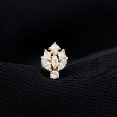 Moissanite Cluster Earring for Upper Lobe Piercing