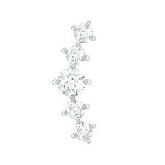 Certified Moissanite Curved Crawler Earring with Flat Back