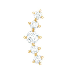 Certified Moissanite Curved Crawler Earring with Flat Back