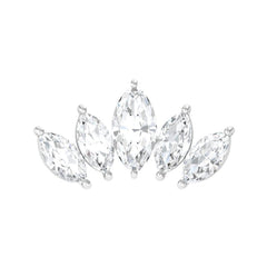Marquise Moissanite Leaf Ear Crawler Earring