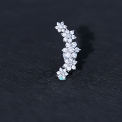 Exquisite Moissanite Flower Inspired Crawler Earring