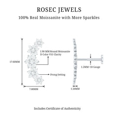 Exquisite Moissanite Flower Inspired Crawler Earring