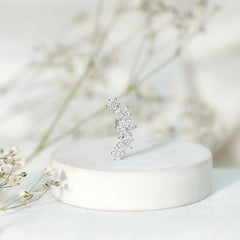 Exquisite Moissanite Flower Inspired Crawler Earring