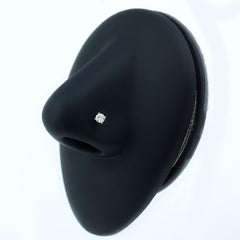 Minimalist Peg Head Set Diamond Nose Pin Stud