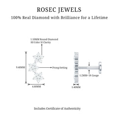 Helix Flower Crawler Earring with Diamond