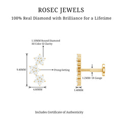 Helix Flower Crawler Earring with Diamond
