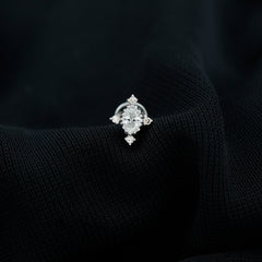 Vintage Inspired Oval Diamond Cartilage Earring