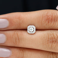 Simple Octagon Shape Diamond Helix Earring