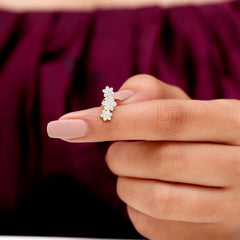 Certified Diamond Flower Crawler Cartilage Earring