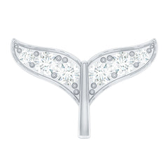 Certified Diamond Whale Tail Earring for Helix Piercing