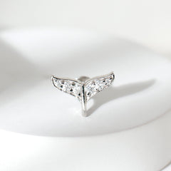 Certified Diamond Whale Tail Earring for Helix Piercing