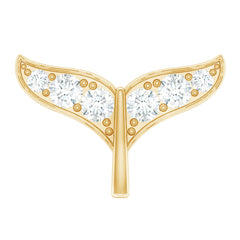 Certified Diamond Whale Tail Earring for Helix Piercing
