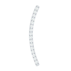 Pave Set Diamond Curved Bar Earring for Cartilage Piercing