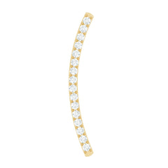 Pave Set Diamond Curved Bar Earring for Cartilage Piercing