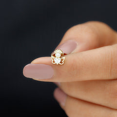 Heart Diamond Angel Earring for Helix Piercing