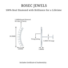 Minimal Diamond Crawler Earring for Cartilage Piercing