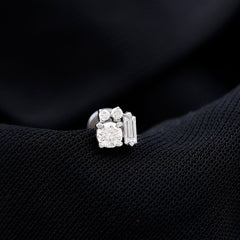 Unique Diamond Cluster Earring for Conch Piercing