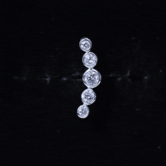 Graduated Style Diamond Crawler Earring for Helix Piercing