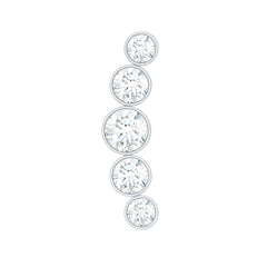 Graduated Style Diamond Crawler Earring for Helix Piercing