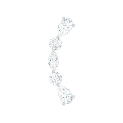 Simple Diamond Curved Crawler Earring for Helix Piercing