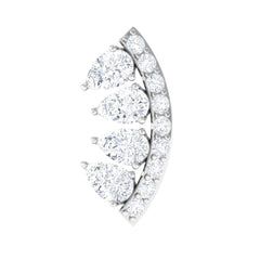 Natural Diamond Curved Cartilage Earring with Flat Back