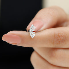 Natural Diamond Curved Cartilage Earring with Flat Back