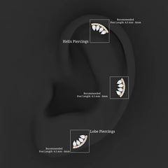Natural Diamond Curved Cartilage Earring with Flat Back