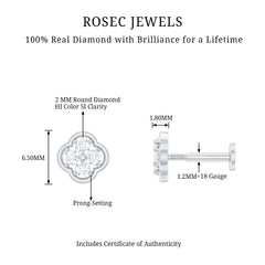 Diamond Flower Cluster Earring for Helix Piercing