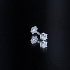 Minimalist Diamond Solitaire Earring for Tragus Piercing
