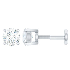 Minimalist Diamond Solitaire Earring for Tragus Piercing