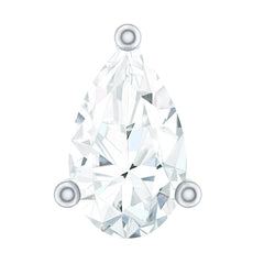 Solitaire Pear Shape Diamond Earring for Tragus Piercing