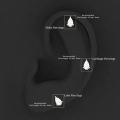 Solitaire Pear Shape Diamond Earring for Tragus Piercing