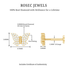 Certified Diamond Butterfly Cartilage Earring
