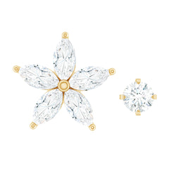 Marquise Diamond Flower Cartilage Earring Set