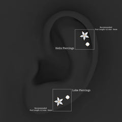Marquise Diamond Flower Cartilage Earring Set