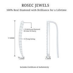 Graduated Style Diamond Climber Helix Earring