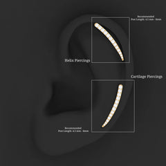 Graduated Style Diamond Climber Helix Earring
