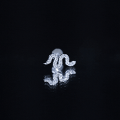 Certified Diamond Snake Earring for Cartilage Piercing