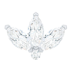 Marquise Cut Diamond Lotus Flower Earring for Cartilage Piercing