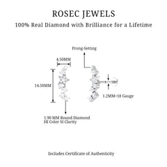 Unique Diamond Star Crawler Helix Earring