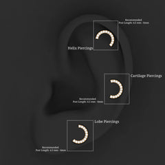 Certified Diamond Half Circle Earring for Piercing